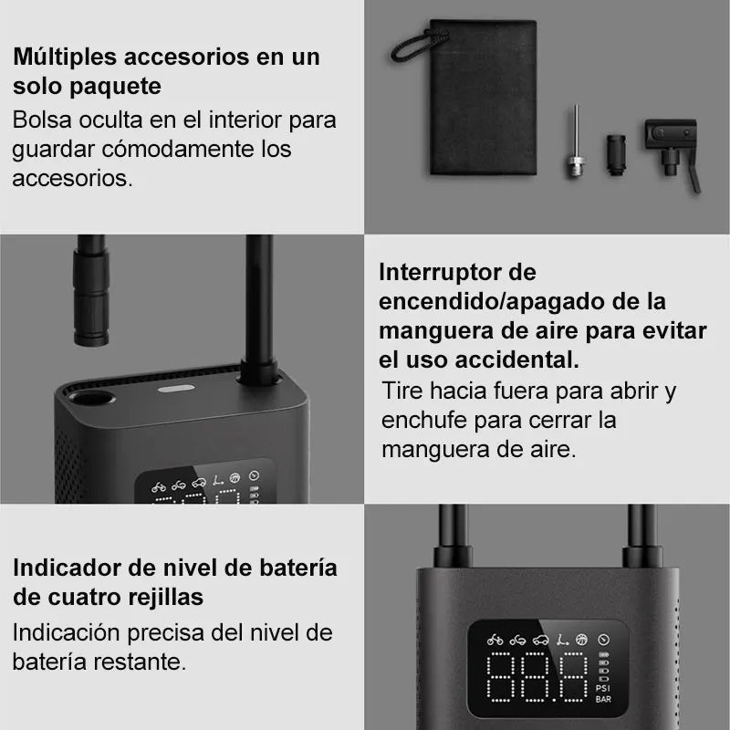 POMPE À AIR ÉLECTRIQUE PORTABLE XIAOMI MIJIA 2 / 2D — COMPRESSEUR INTELLIGENT AVEC CAPTEUR NUMÉRIQUE — PNEUS VÉLO • VOITURE • MOTO • BALLONS