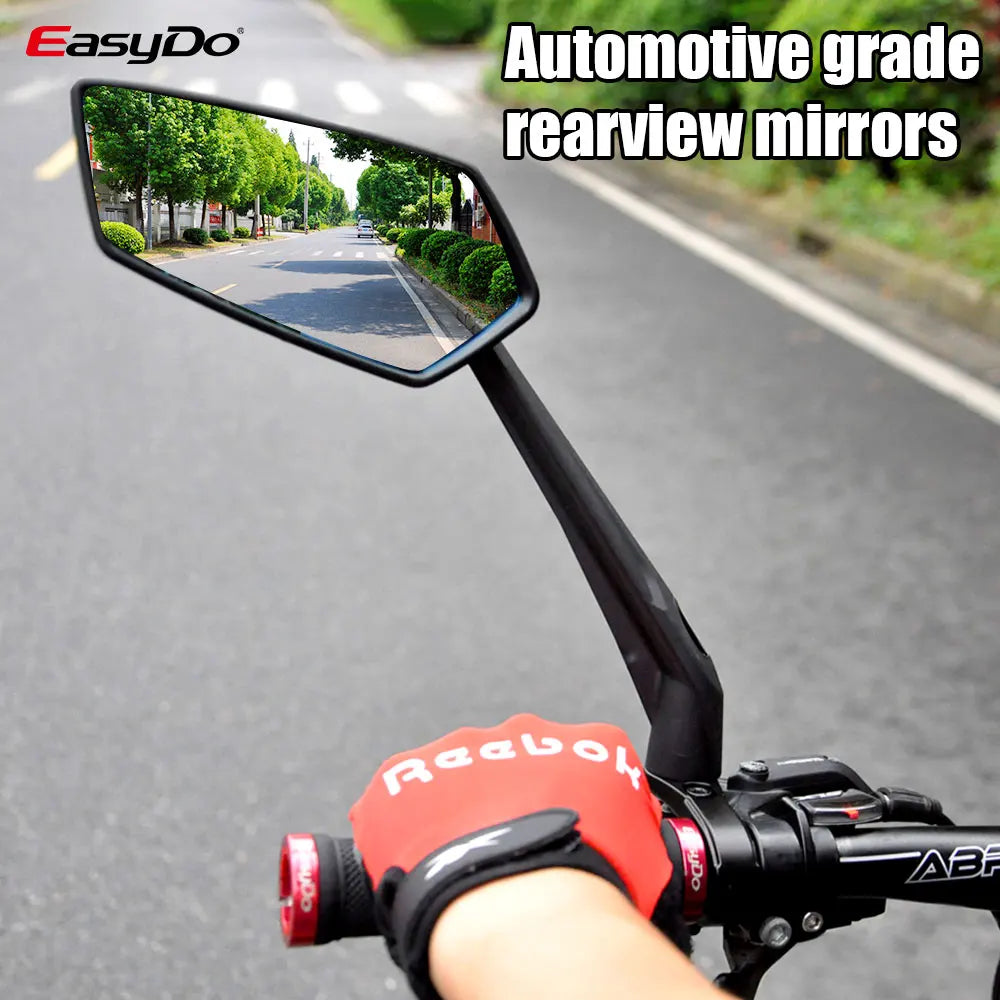 Rétroviseur Vélo EasyDo — Bleu, Réglable 360° — Verre Large Anti-Angle Mort — Compatible Vélo & Moto Légère — Installation Rapide sur Guidon