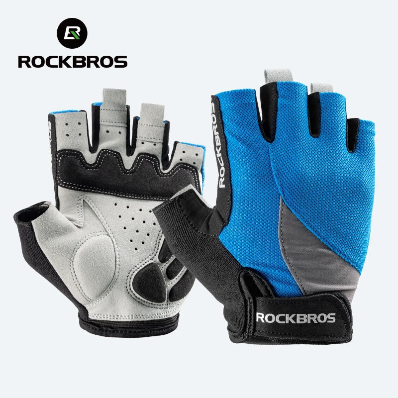 GANTS VÉLO MI-DOIGTS ROCKBROS S030 — GEL AMORTISSANT • RESPIRANTS • UNISEXE — IDÉAL VTT • ROUTE • PRINTEMPS • ÉTÉ