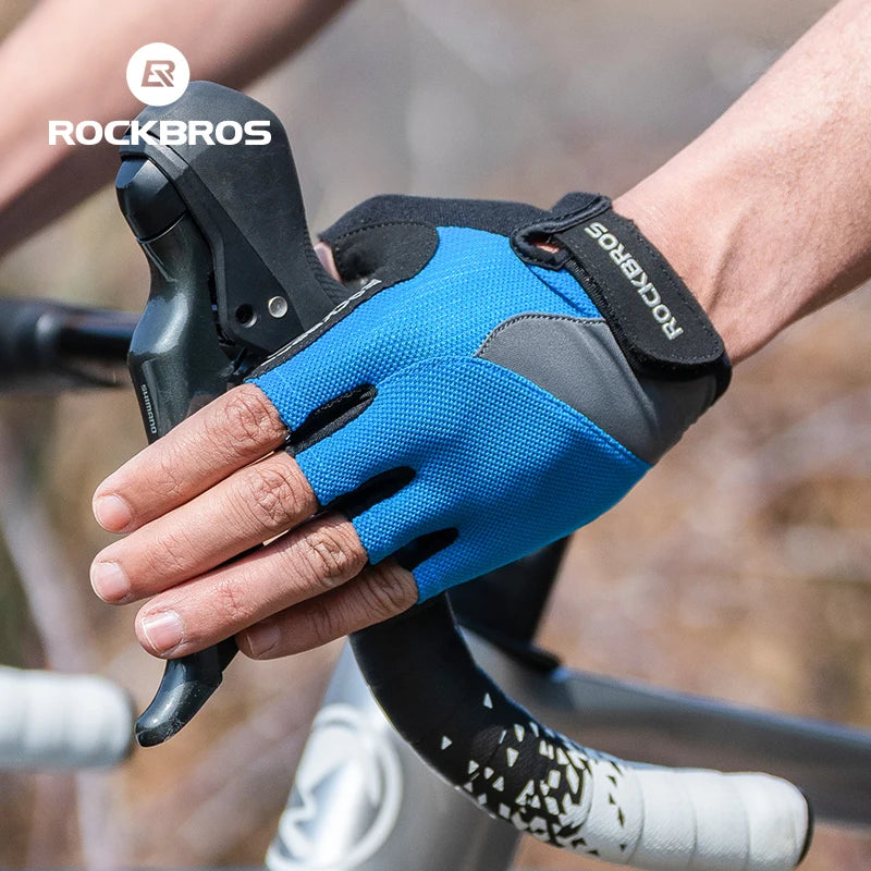 GANTS VÉLO MI-DOIGTS ROCKBROS S030 — GEL AMORTISSANT • RESPIRANTS • UNISEXE — IDÉAL VTT • ROUTE • PRINTEMPS • ÉTÉ