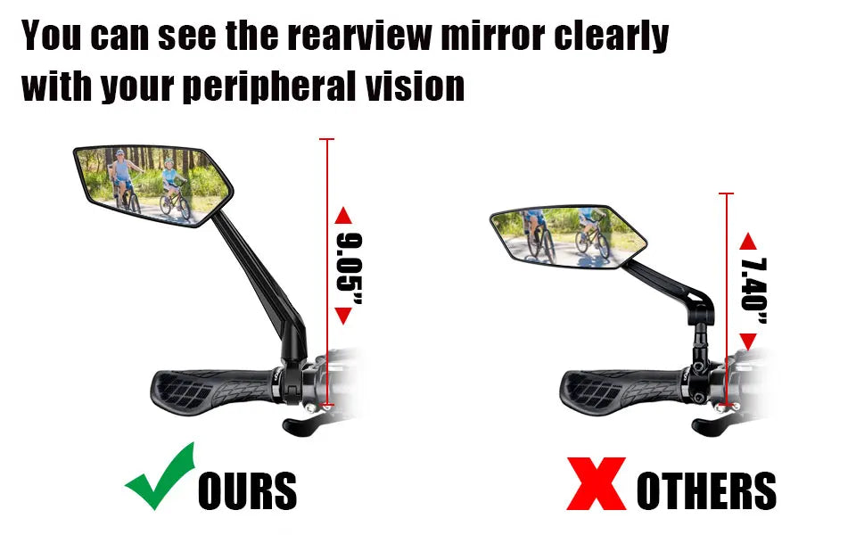 Rétroviseur Vélo EasyDo — Bleu, Réglable 360° — Verre Large Anti-Angle Mort — Compatible Vélo & Moto Légère — Installation Rapide sur Guidon