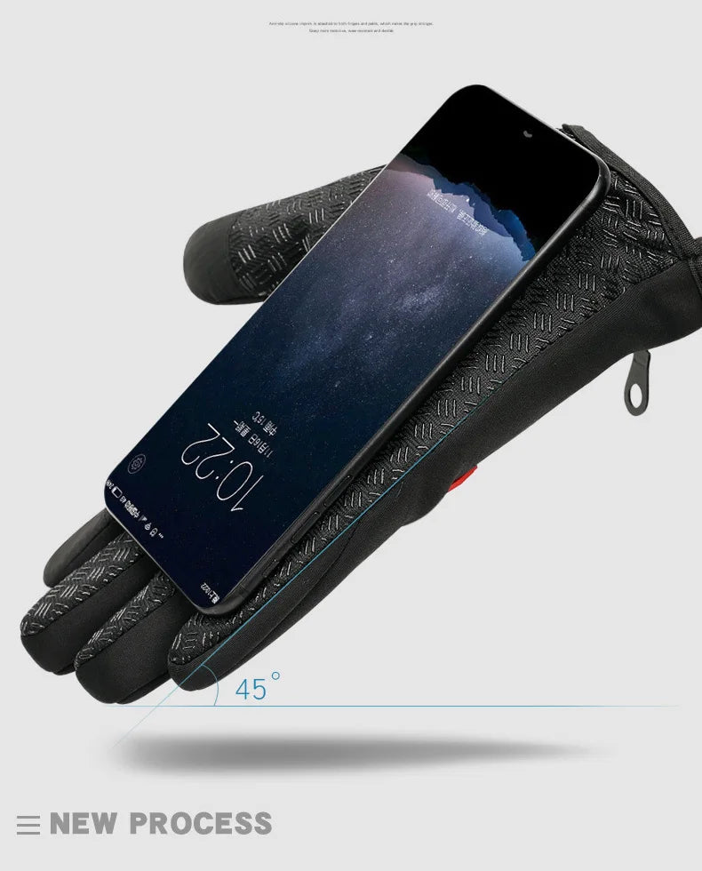 GANTS D’HIVER TACTILES UNISEXE — ÉCRAN TACTILE • IMPERMÉABLES • COUPE-VENT • CHAUDS — IDÉAUX VÉLO • MOTO • SKI • RUNNING • CONDUITE
