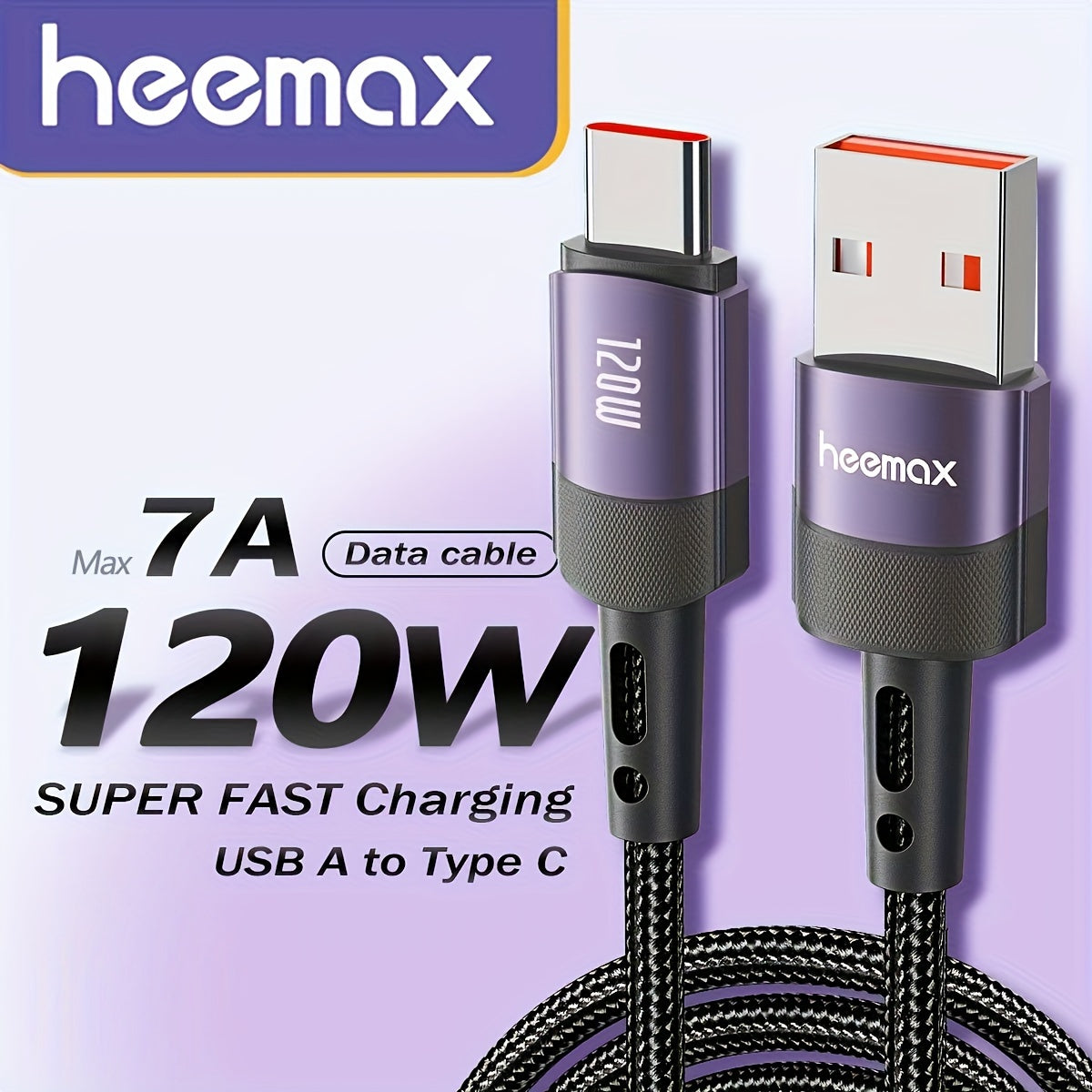 CÂBLE USB-A VERS USB-C — CHARGE RAPIDE 120W MAX