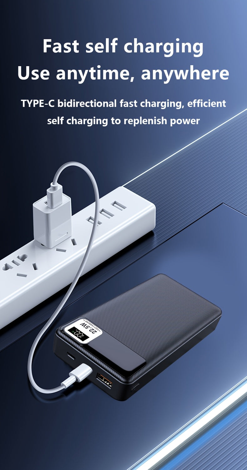 BATTERIE 10 000 / 20 000 mAh — CHARGE RAPIDE 22W • AFFICHAGE LED • 3 PORTS (USB / TYPE-C / MICRO) — IDÉALE VOYAGE • URGENCE • OUTDOOR