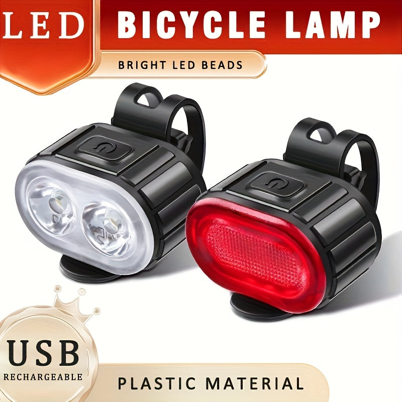 KIT PHARE + FEU ARRIÈRE VÉLO MACROCOSM — USB RECHARGEABLE